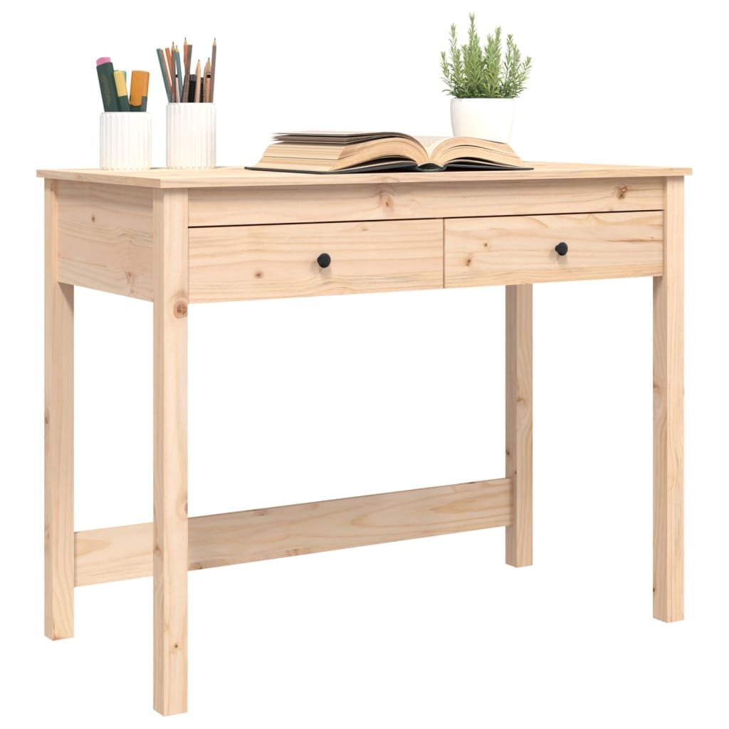 skrivebord med skuffer 100x50x78 cm massivt fyrretræ