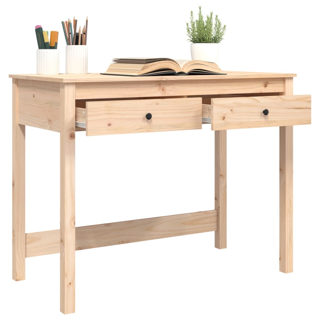 skrivebord med skuffer 100x50x78 cm massivt fyrretræ
