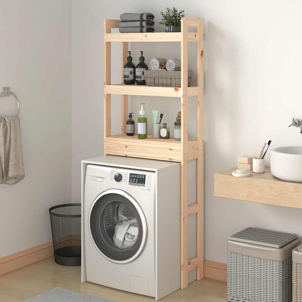 toiletstativ 63x26x171 cm massivt fyrretræ
