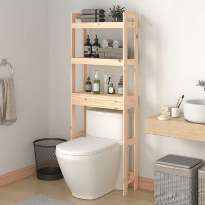 toiletstativ 63x26x171 cm massivt fyrretræ