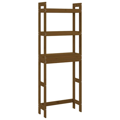 toiletstativ 63x26x171 cm massivt fyrretræ gyldenbrun