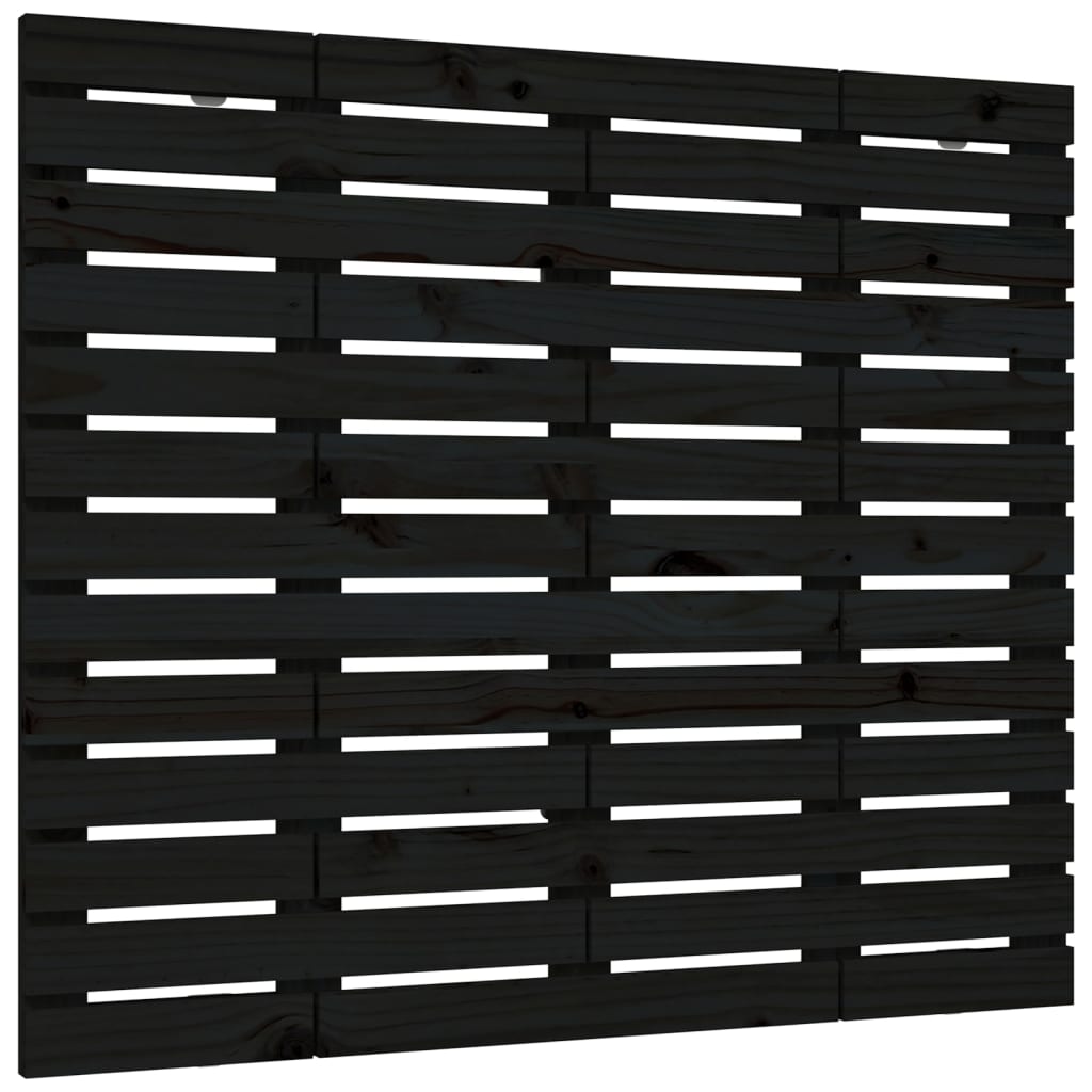 sengegavl 146x3x91,5 cm massivt fyrretræ sort