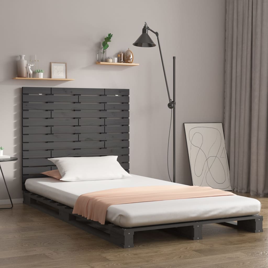sengegavl 81x3x91,5 cm massivt fyrretræ grå