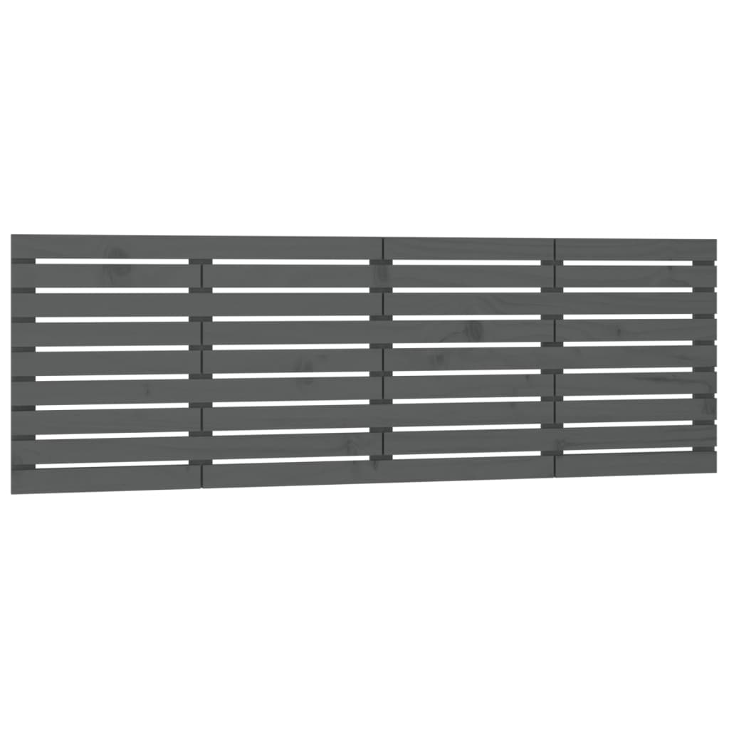 sengegavl 206x3x63 cm massivt fyrretræ grå