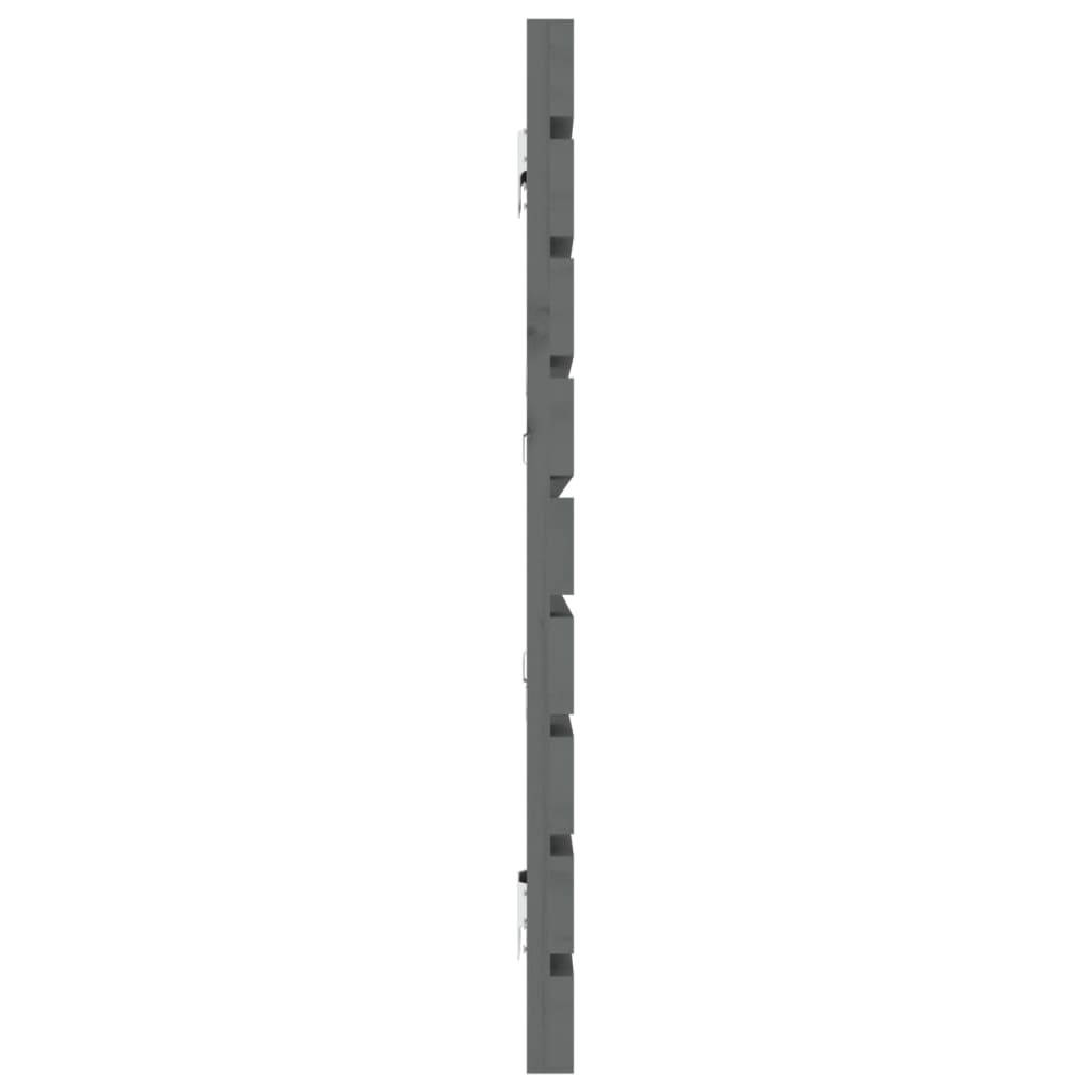 sengegavl 206x3x63 cm massivt fyrretræ grå