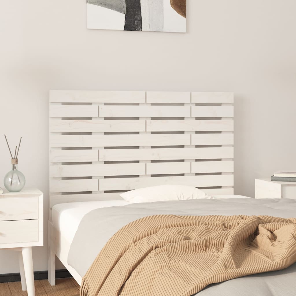 sengegavl 96x3x63 cm massivt fyrretræ hvid