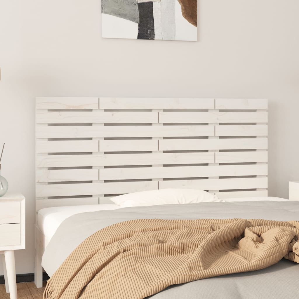 sengegavl 126x3x63 cm massivt fyrretræ hvid