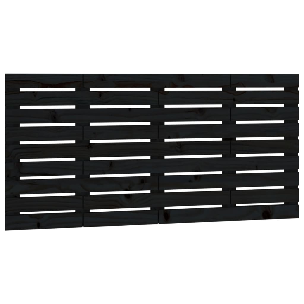 sengegavl 126x3x63 cm massivt fyrretræ sort