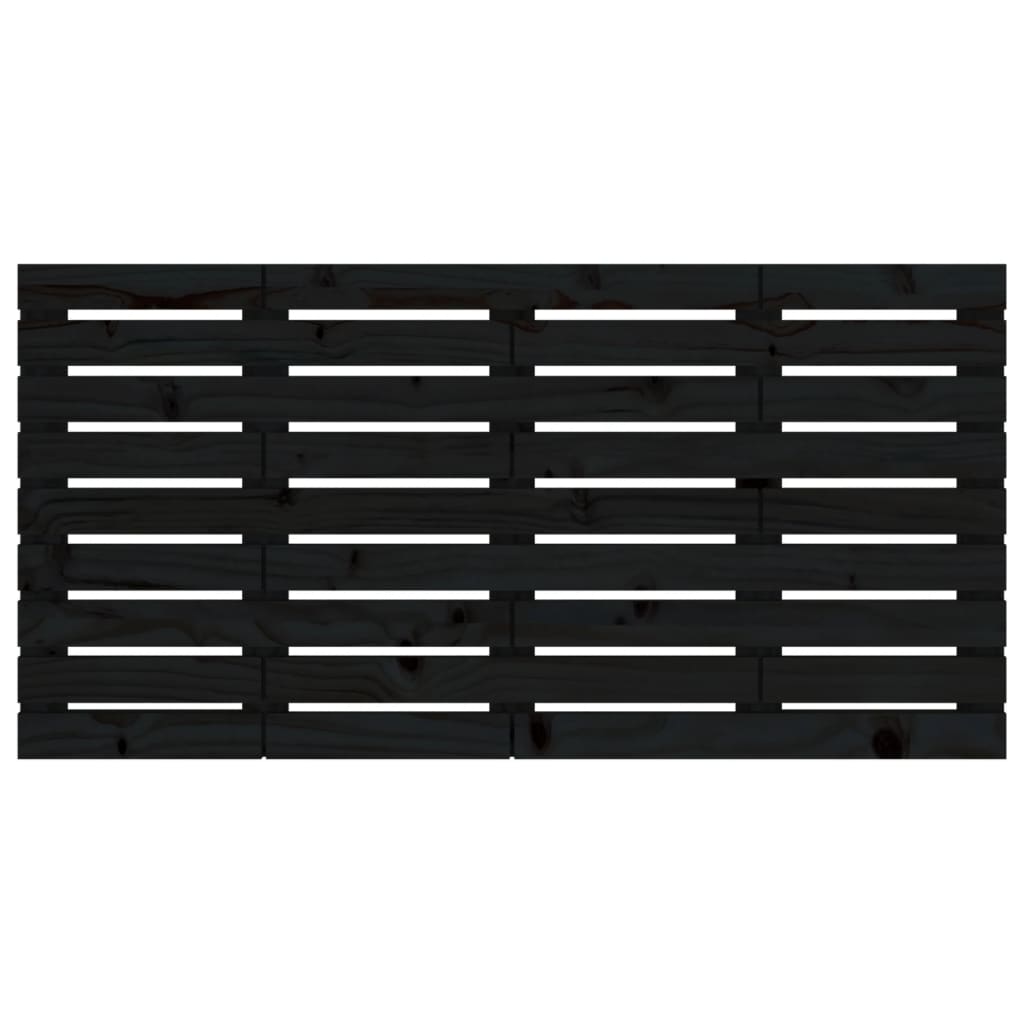 sengegavl 126x3x63 cm massivt fyrretræ sort
