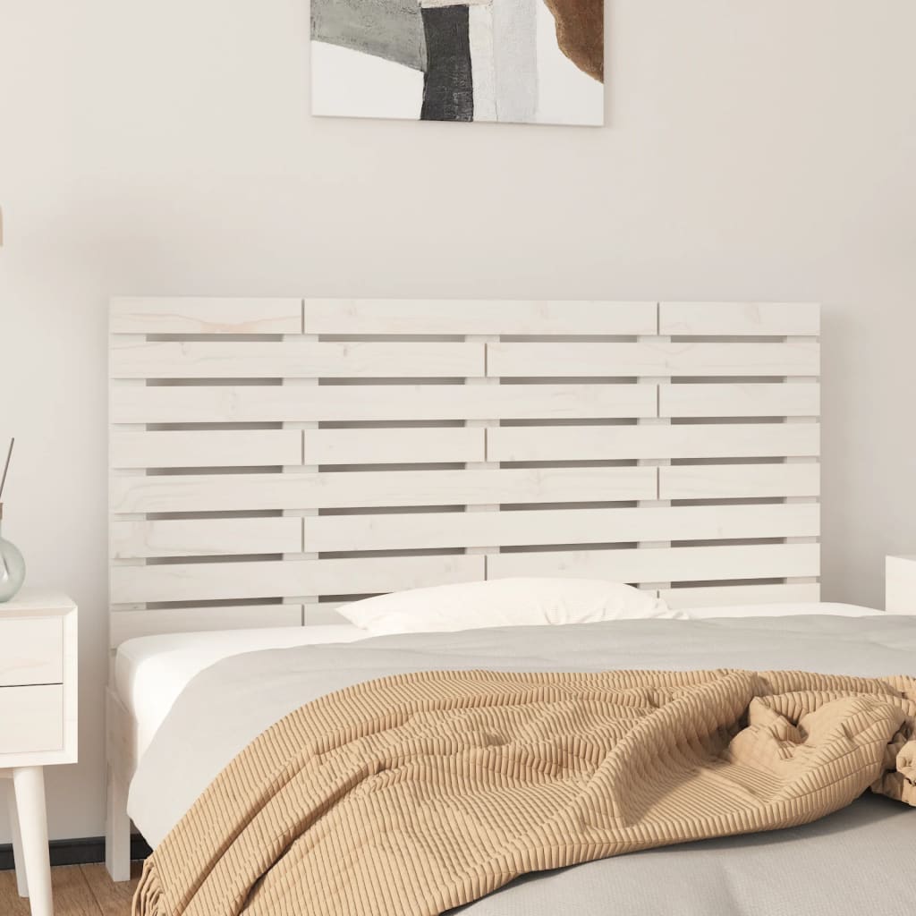 sengegavl 146x3x63 cm massivt fyrretræ hvid