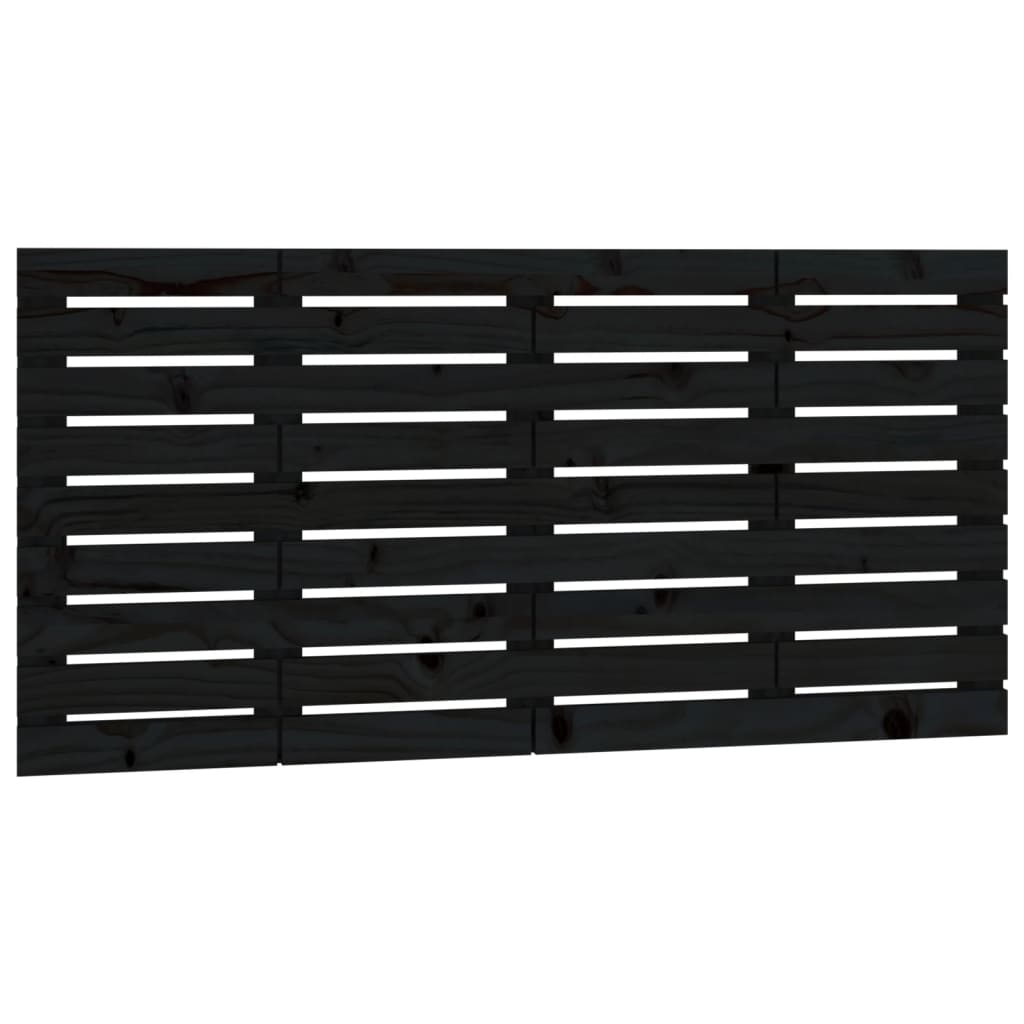 sengegavl 146x3x63 cm massivt fyrretræ sort