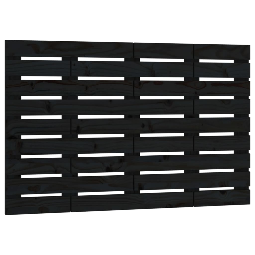 sengegavl 81x3x63 cm massivt fyrretræ sort
