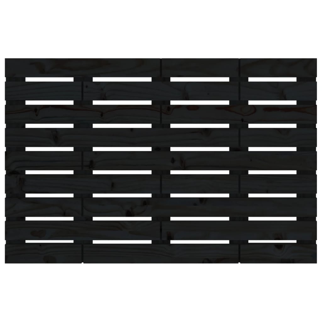 sengegavl 81x3x63 cm massivt fyrretræ sort