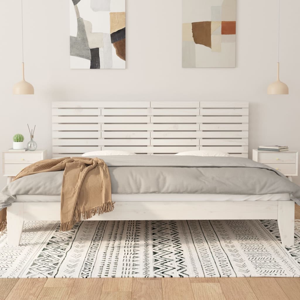 sengegavl 166x3x63 cm massivt fyrretræ hvid