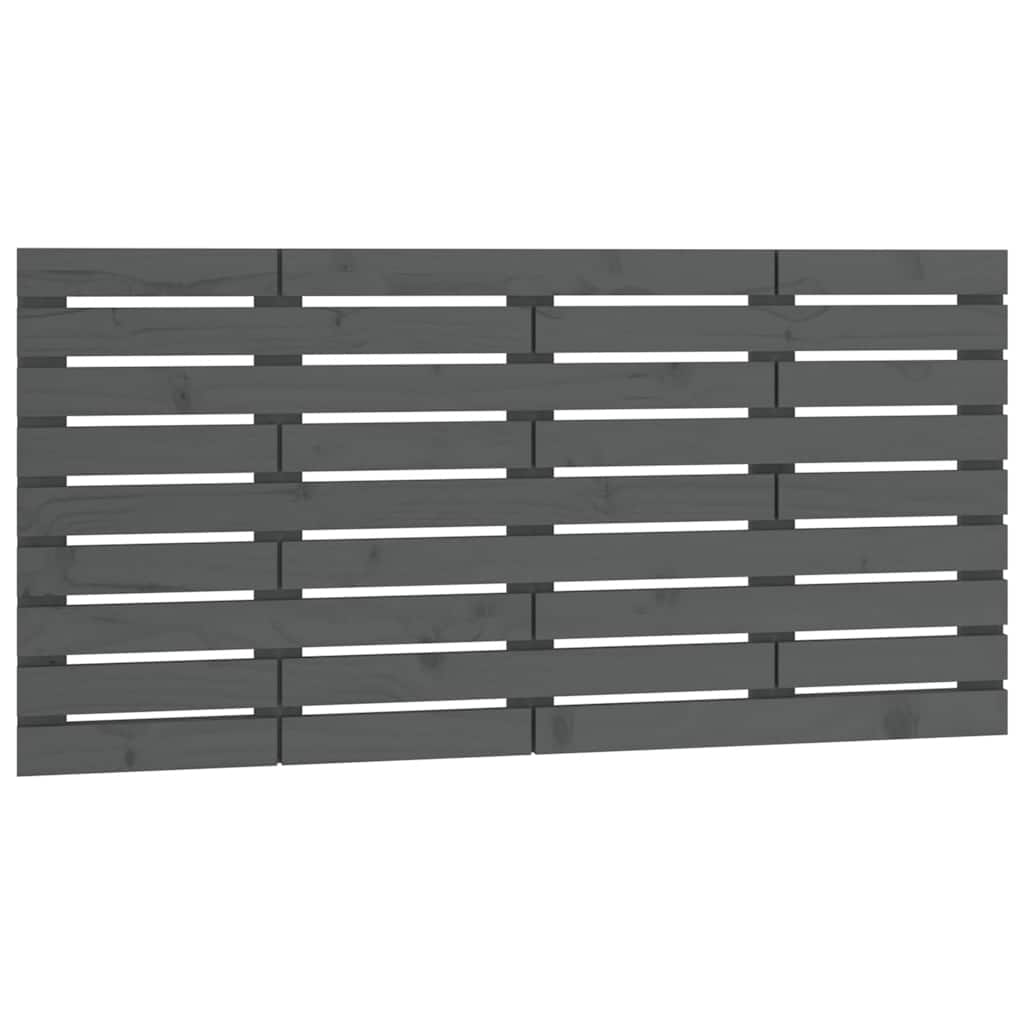 sengegavl 141x3x63 cm massivt fyrretræ grå