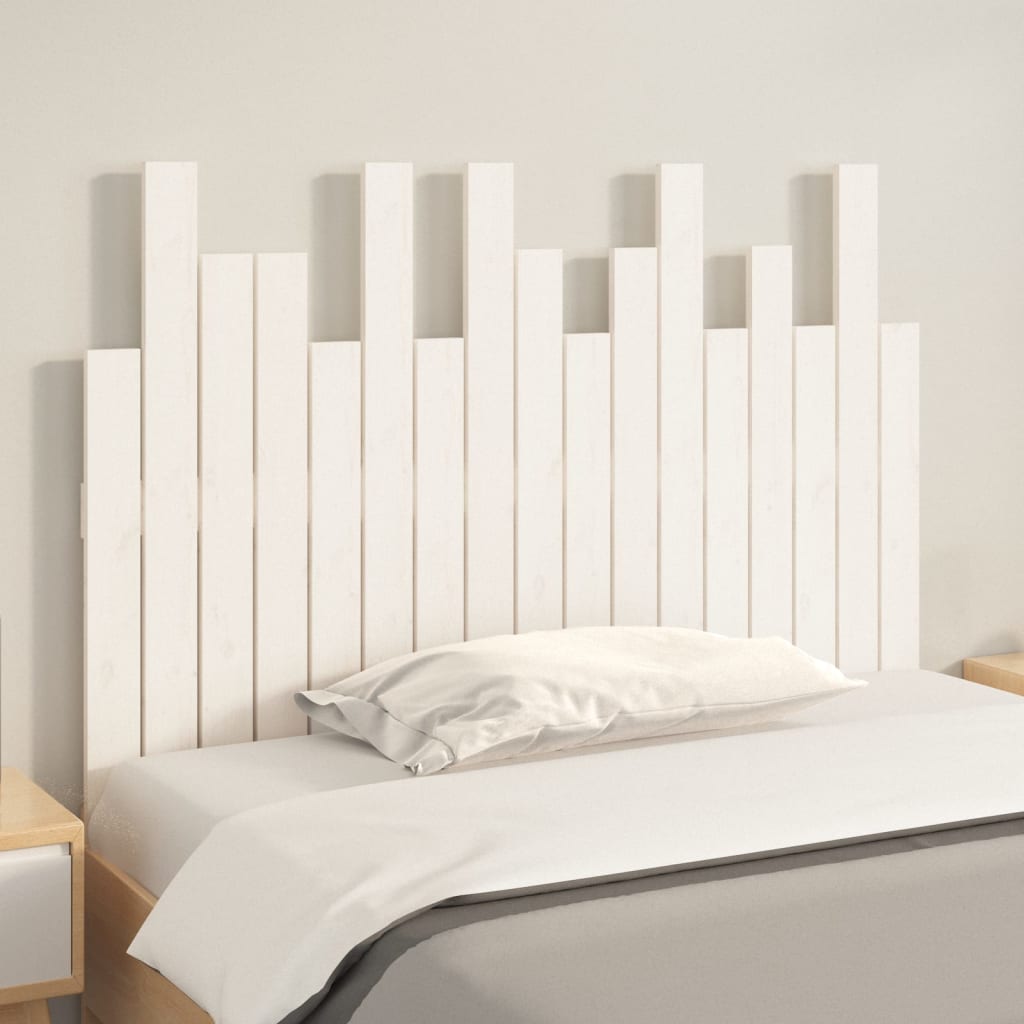 sengegavl 108x3x80 cm massivt fyrretræ hvid