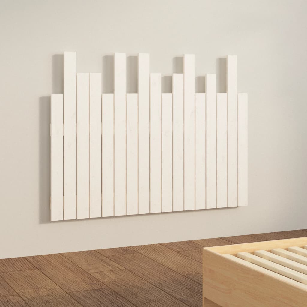 sengegavl 108x3x80 cm massivt fyrretræ hvid