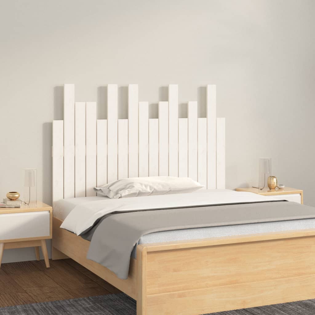 sengegavl 108x3x80 cm massivt fyrretræ hvid