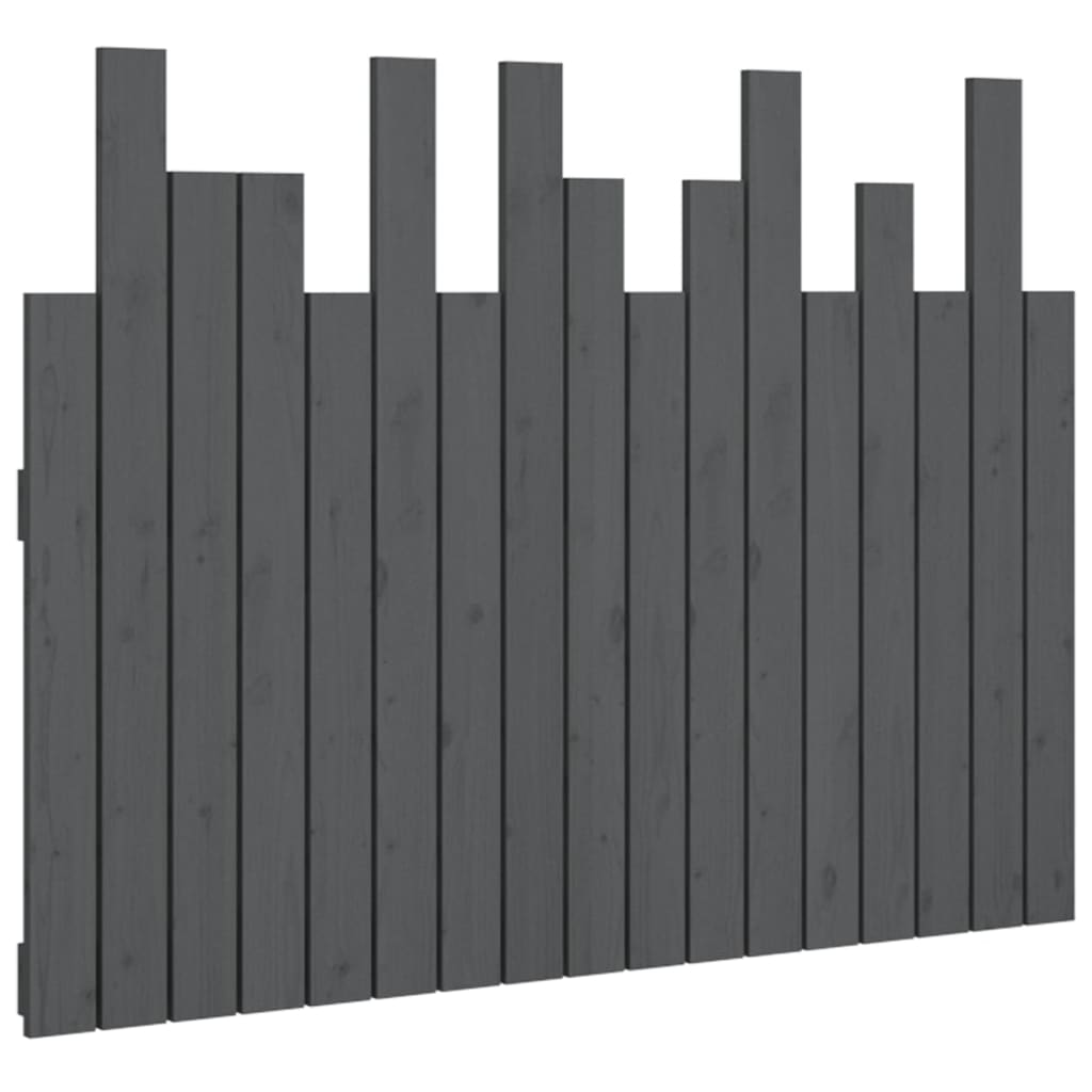 sengegavl 108x3x80 cm massivt fyrretræ grå