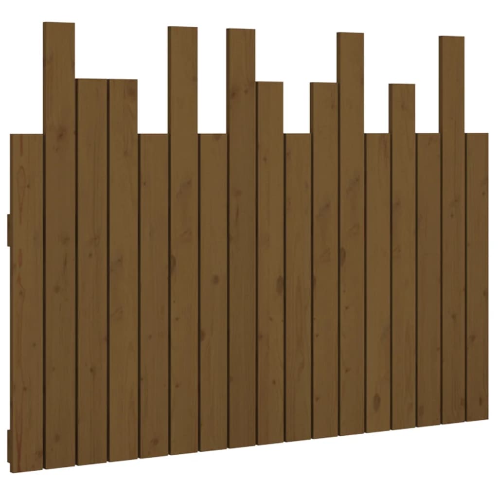 sengegavl 108x3x80 cm massivt fyrretræ gyldenbrun