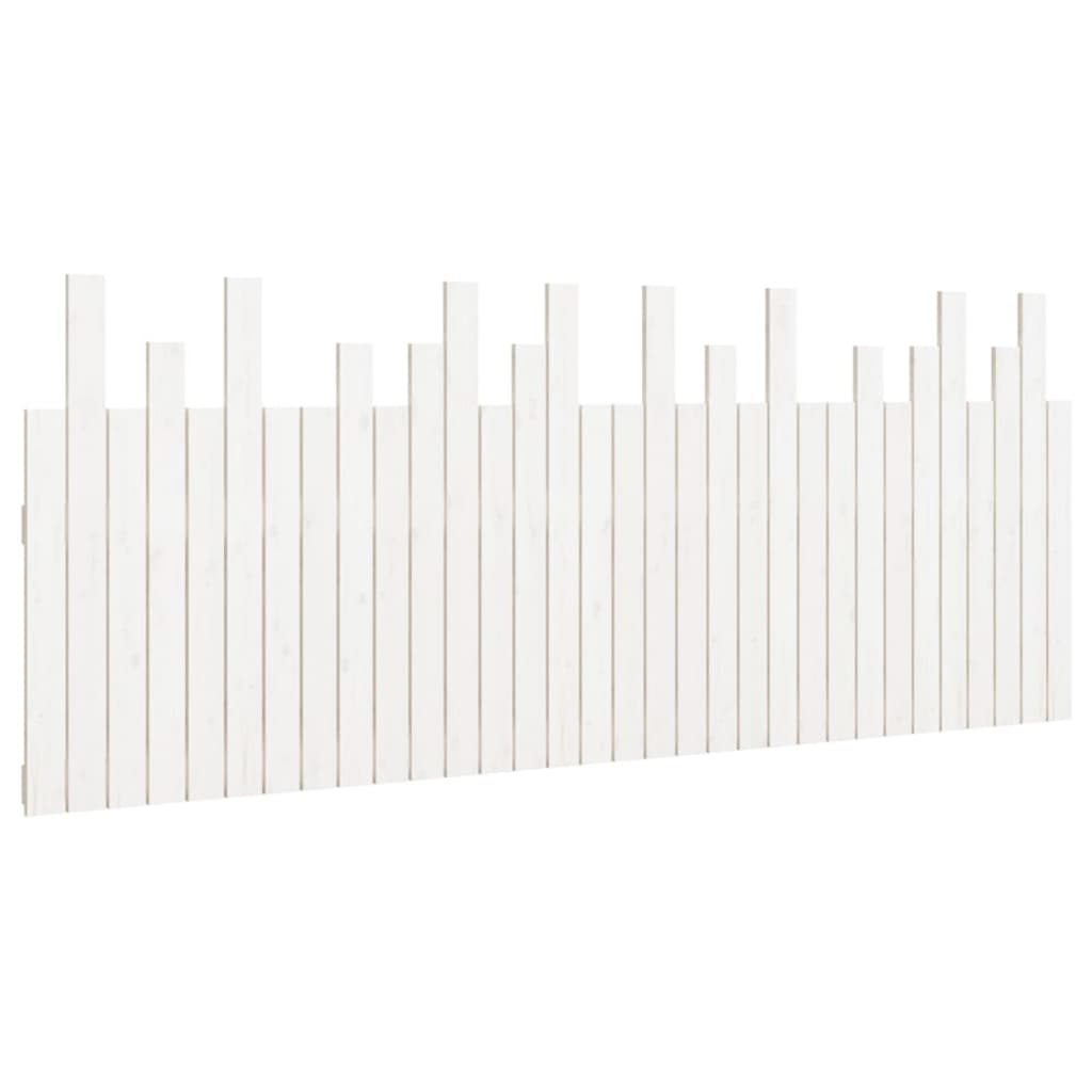 sengegavl 204x3x80 cm massivt fyrretræ hvid