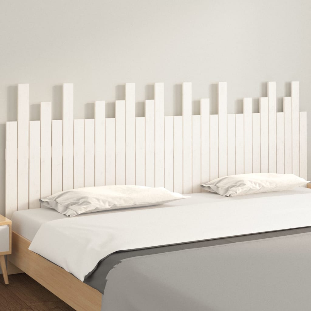 sengegavl 204x3x80 cm massivt fyrretræ hvid