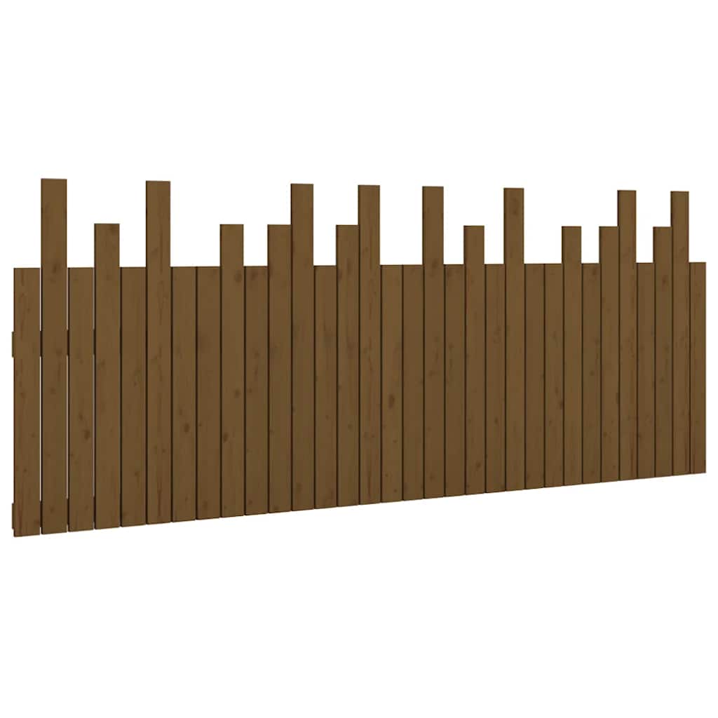 sengegavl 204x3x80 cm massivt fyrretræ gyldenbrun