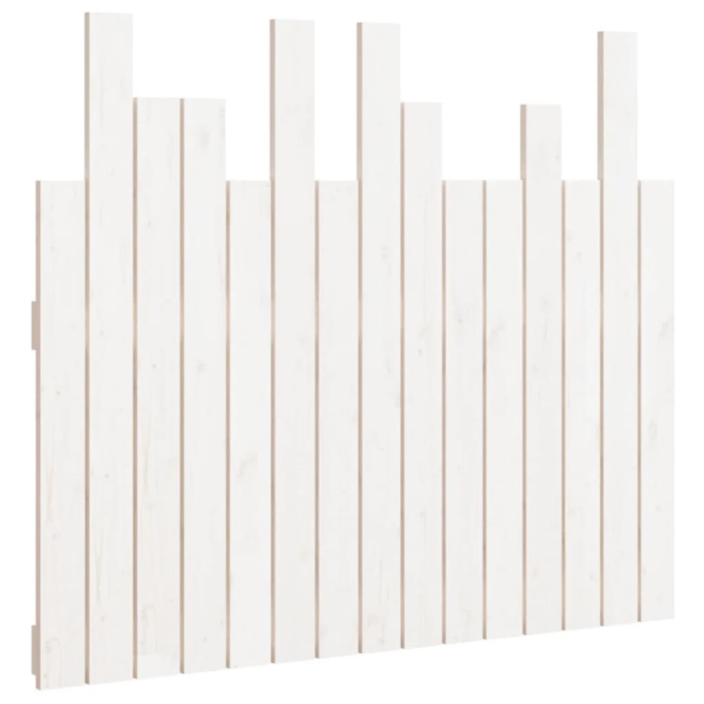 sengegavl 95,5x3x80 cm massivt fyrretræ hvid
