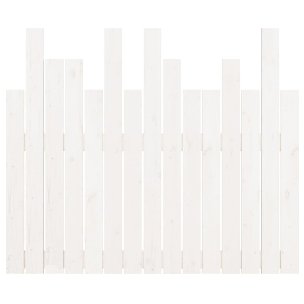 sengegavl 95,5x3x80 cm massivt fyrretræ hvid