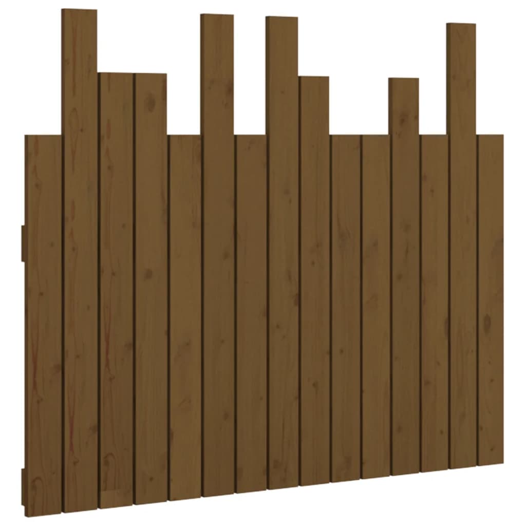 sengegavl 82,5x3x80 cm massivt fyrretræ gyldenbrun