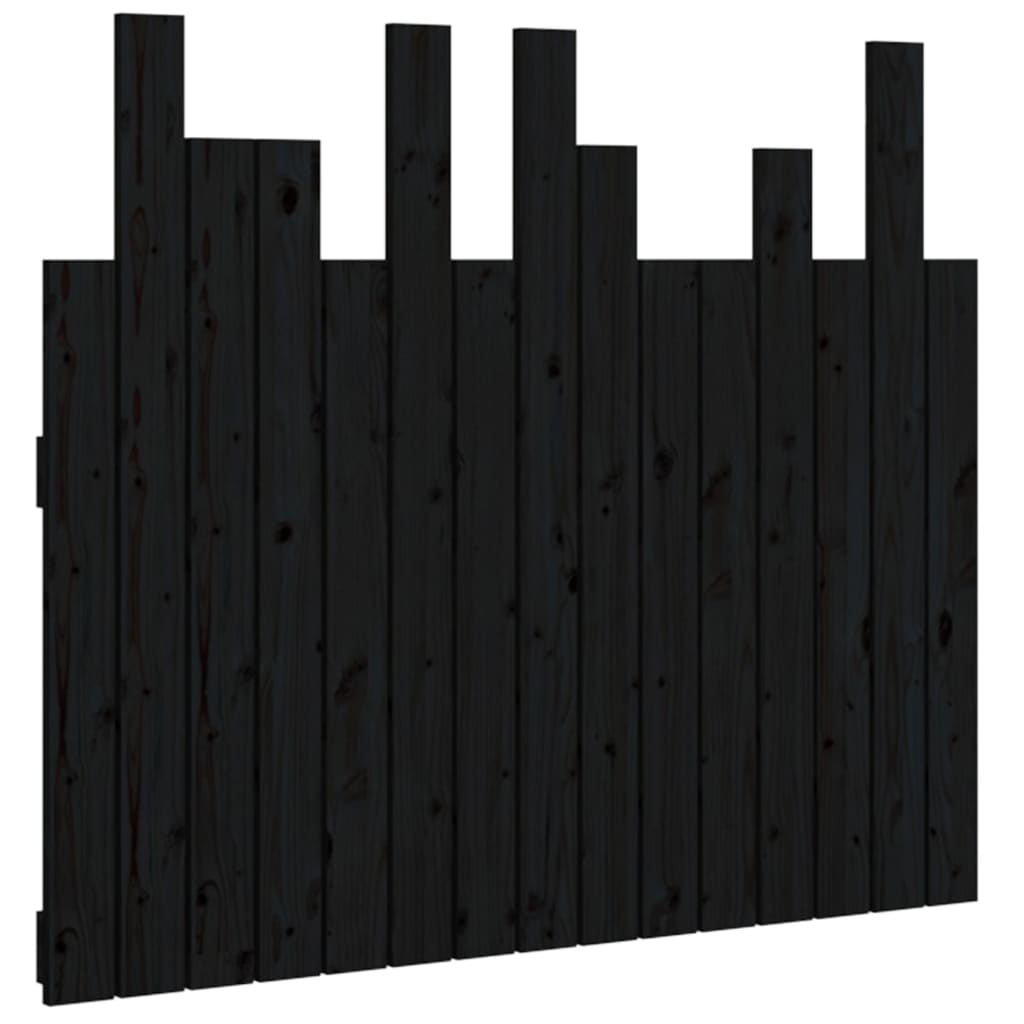 sengegavl 95,5x3x80 cm massivt fyrretræ sort