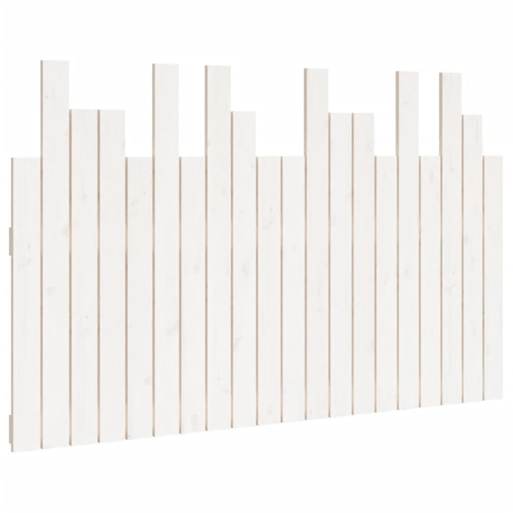 sengegavl 127,5x3x80 cm massivt fyrretræ hvid