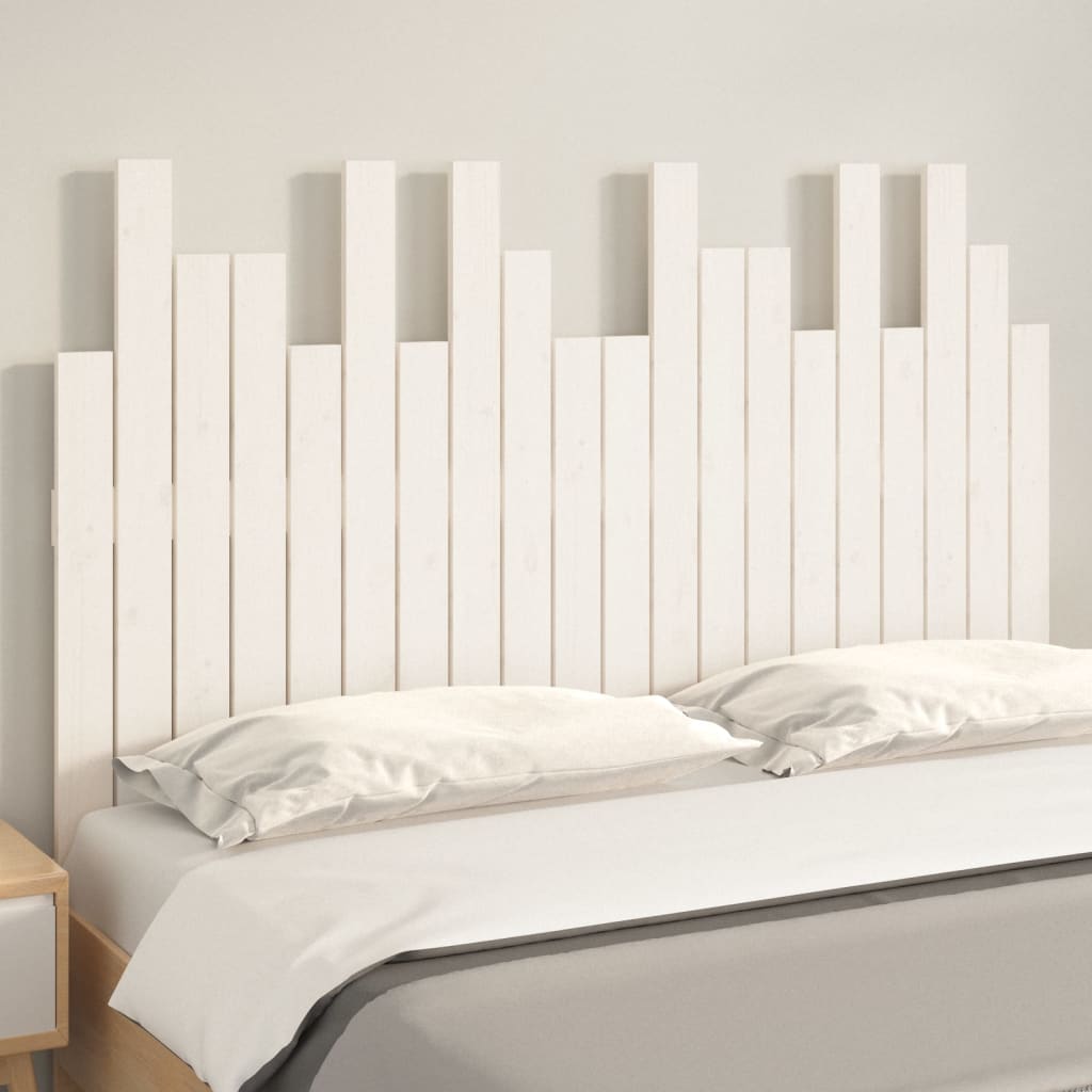 sengegavl 127,5x3x80 cm massivt fyrretræ hvid