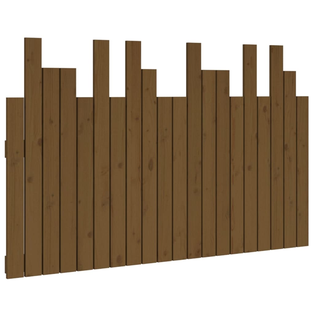 sengegavl 127,5x3x80 cm massivt fyrretræ gyldenbrun