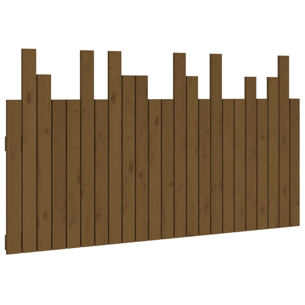 sengegavl 146,5x3x80 cm massivt fyrretræ gyldenbrun