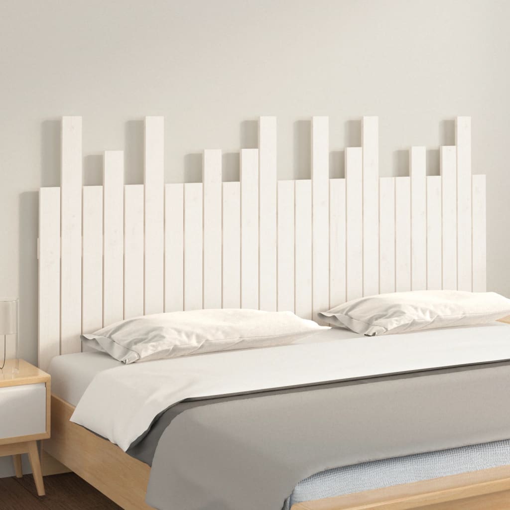 sengegavl 159,5x3x80 cm massivt fyrretræ hvid