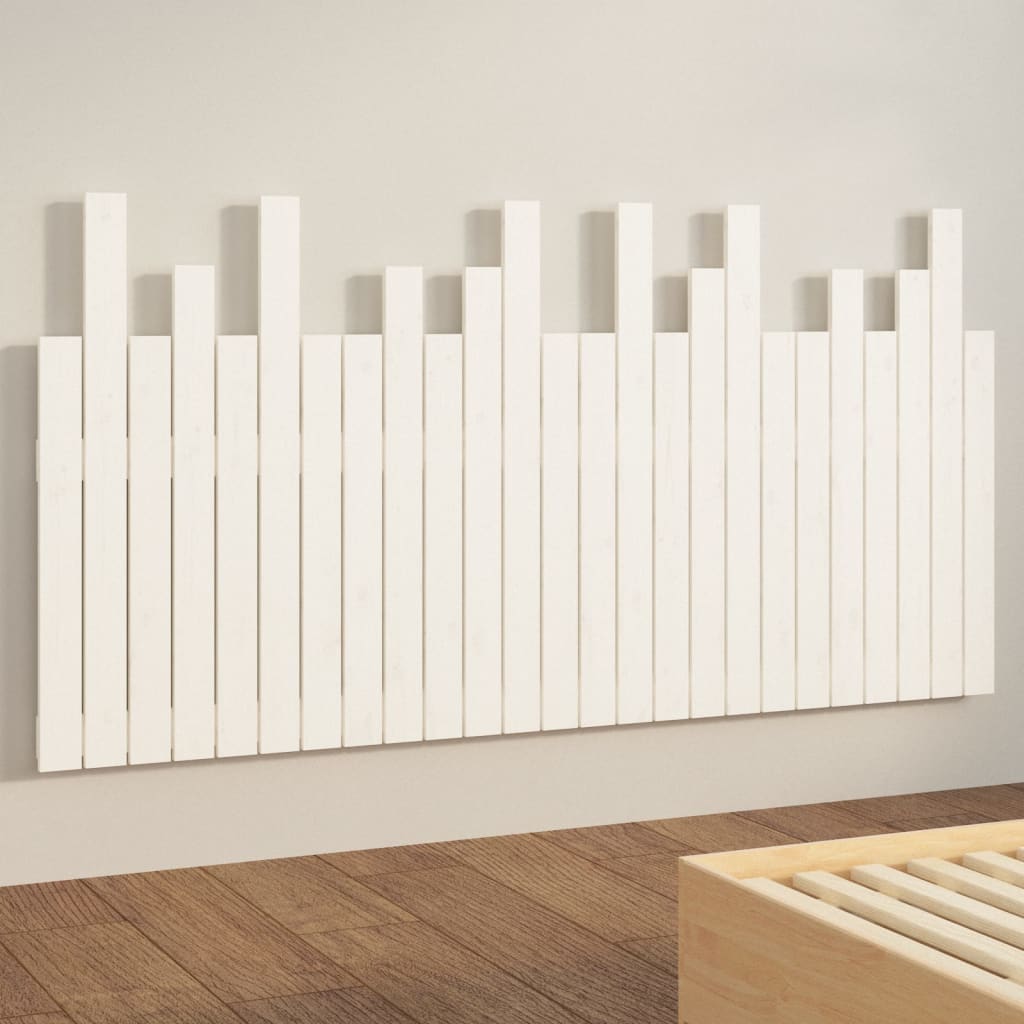 sengegavl 159,5x3x80 cm massivt fyrretræ hvid