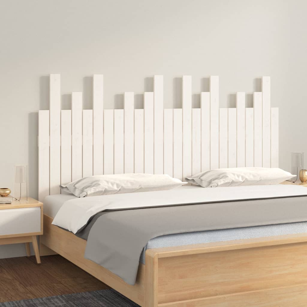 sengegavl 159,5x3x80 cm massivt fyrretræ hvid