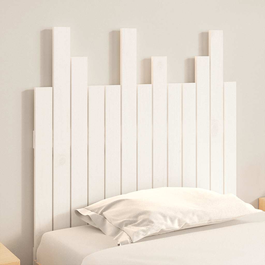 sengegavl 82,5x3x80 cm massivt fyrretræ hvid
