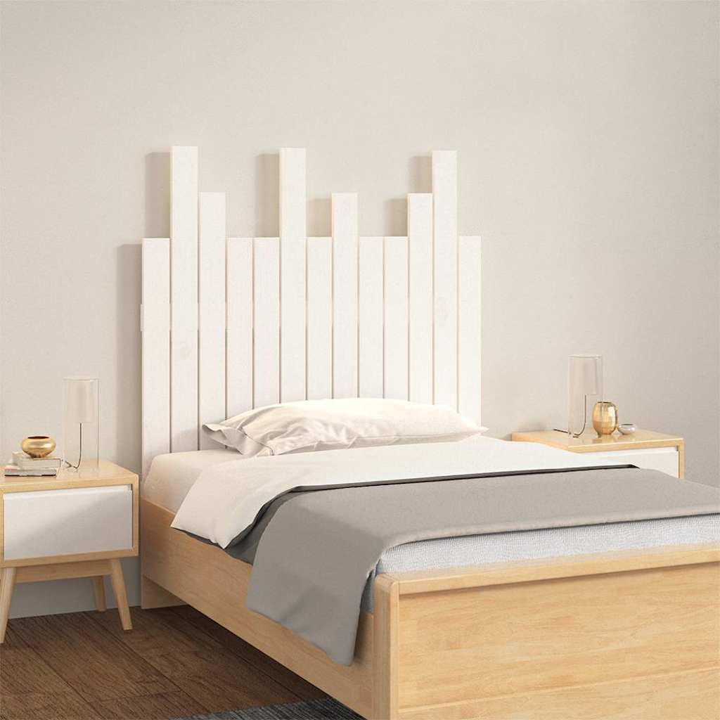 sengegavl 82,5x3x80 cm massivt fyrretræ hvid