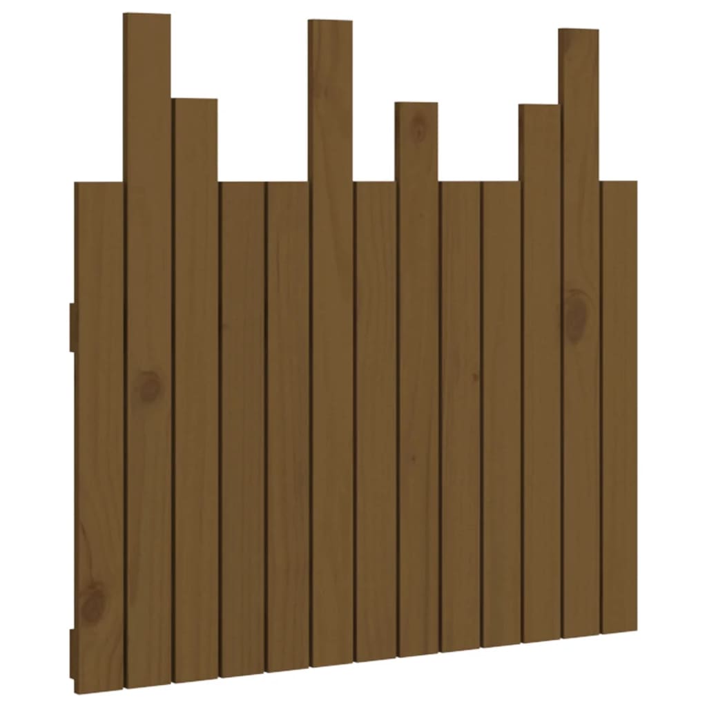 sengegavl 82,5x3x80 cm massivt fyrretræ gyldenbrun