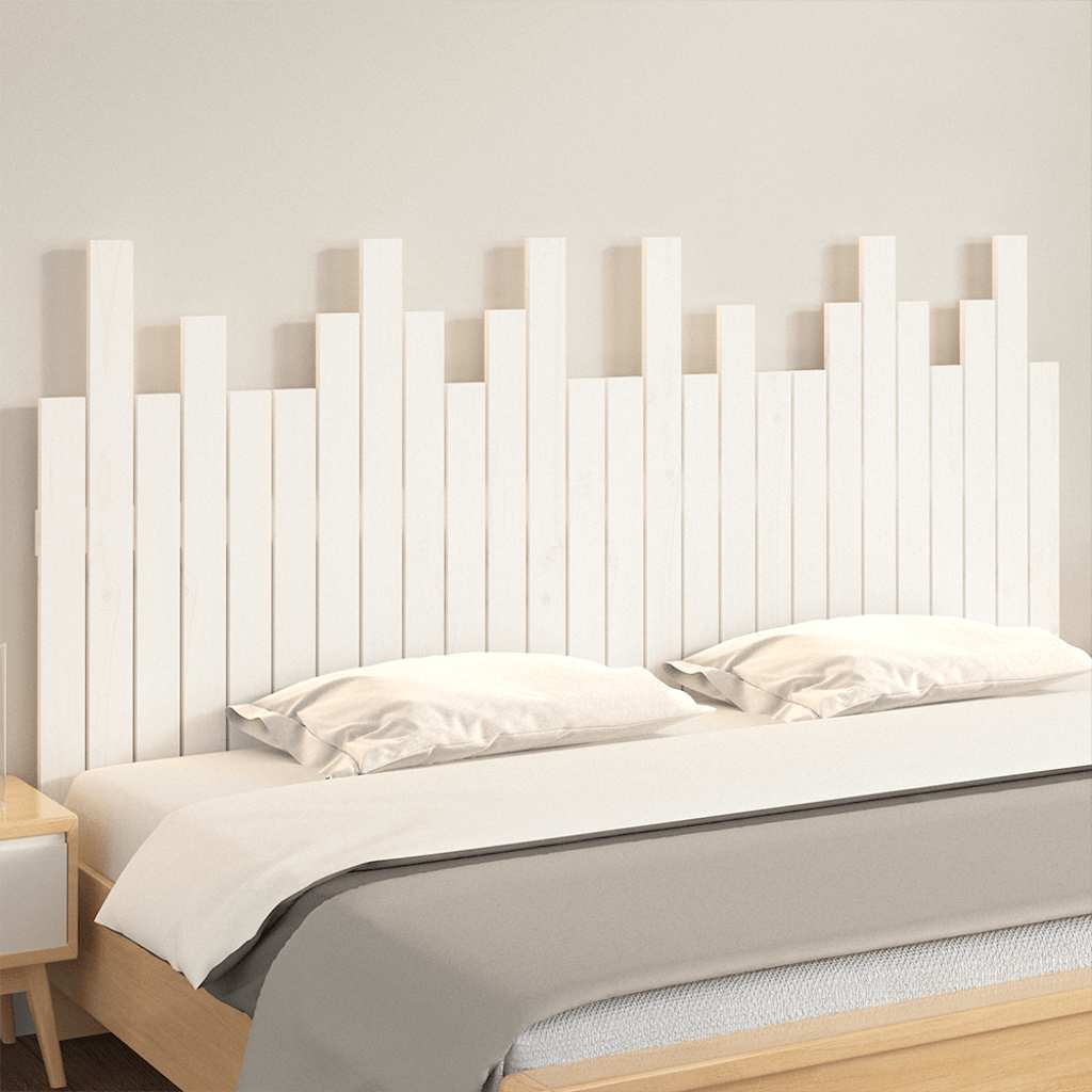 sengegavl 166x3x80 cm massivt fyrretræ hvid