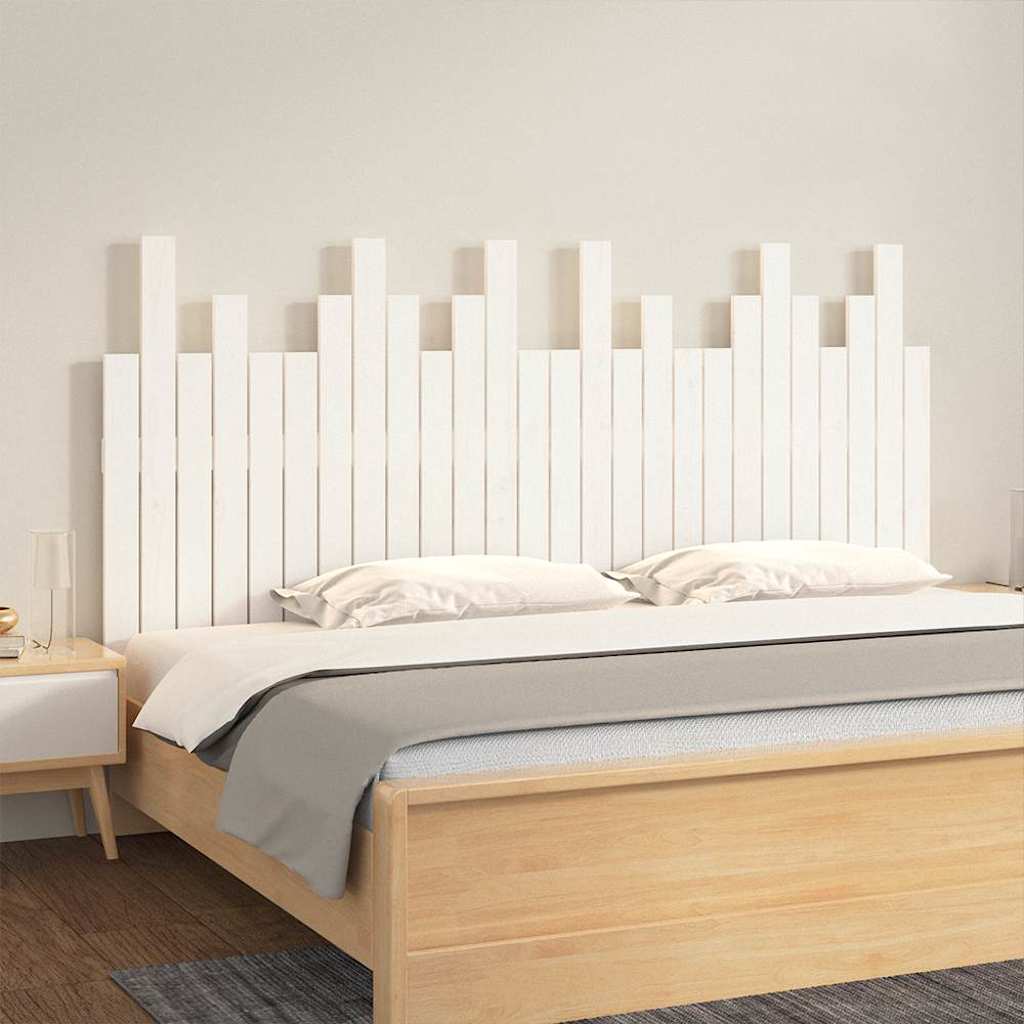 sengegavl 166x3x80 cm massivt fyrretræ hvid