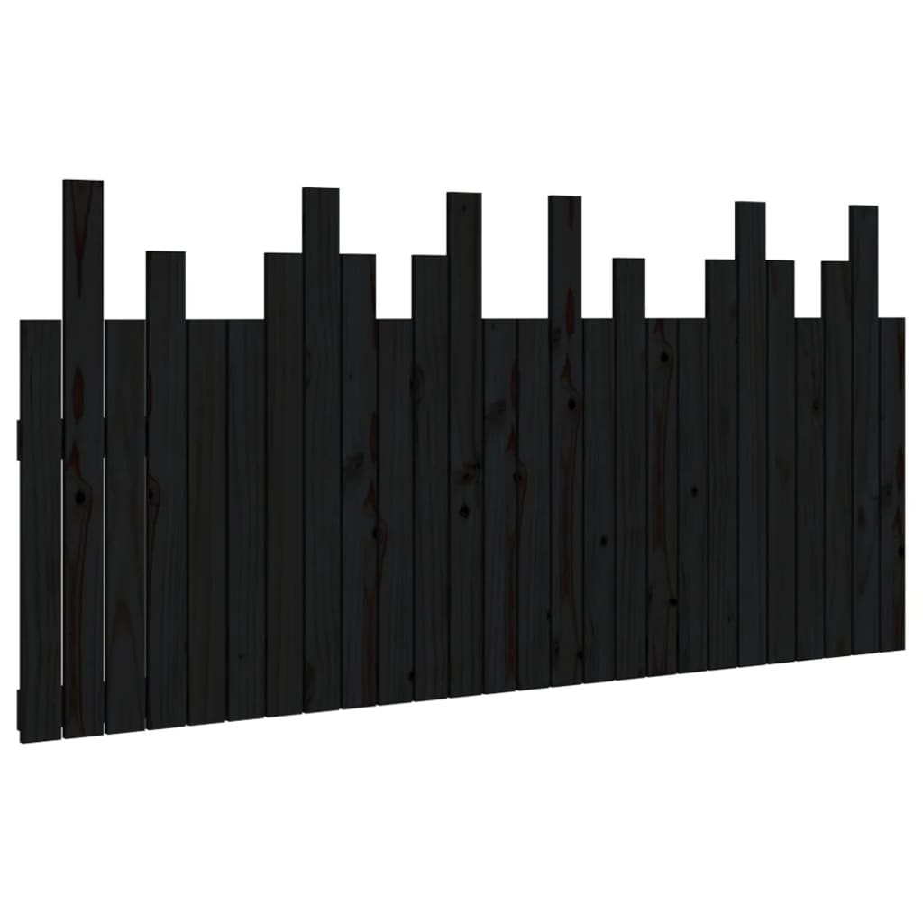 sengegavl 166x3x80 cm massivt fyrretræ sort