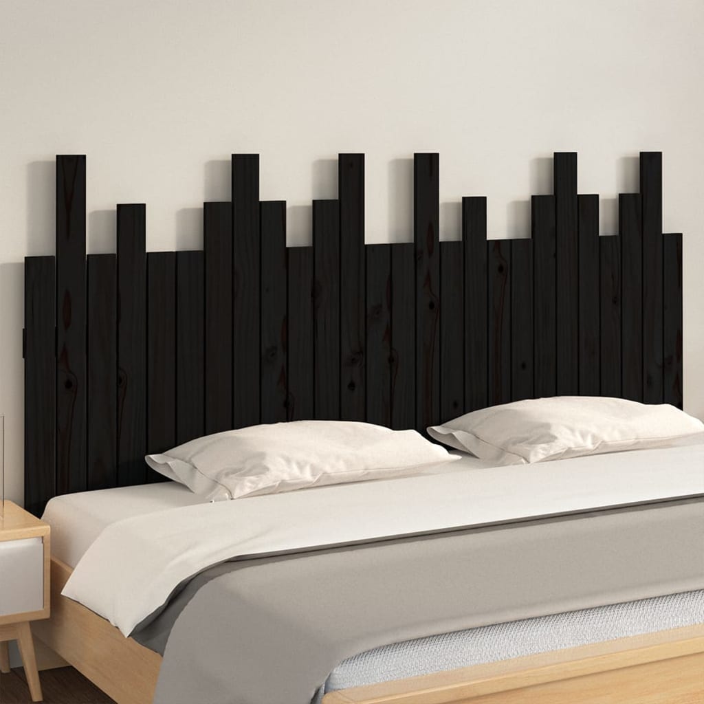 sengegavl 166x3x80 cm massivt fyrretræ sort