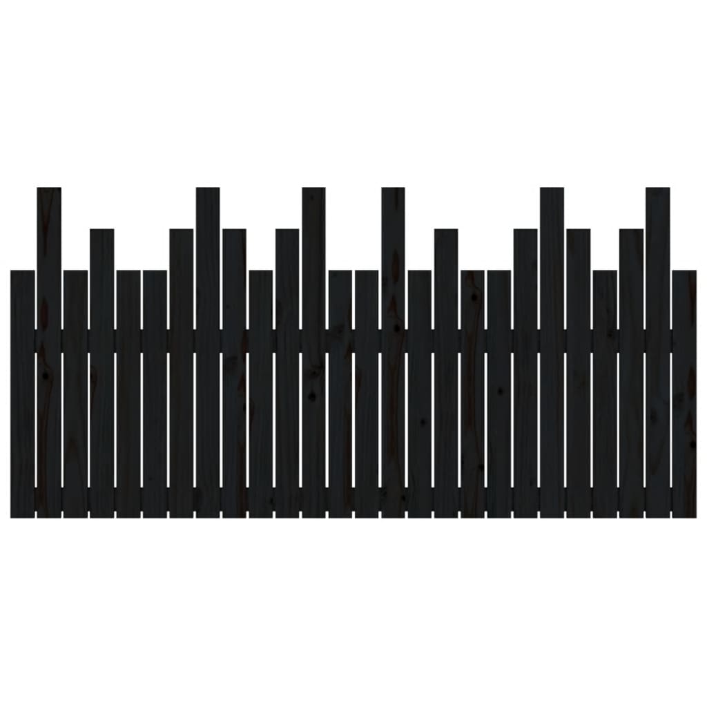 sengegavl 166x3x80 cm massivt fyrretræ sort