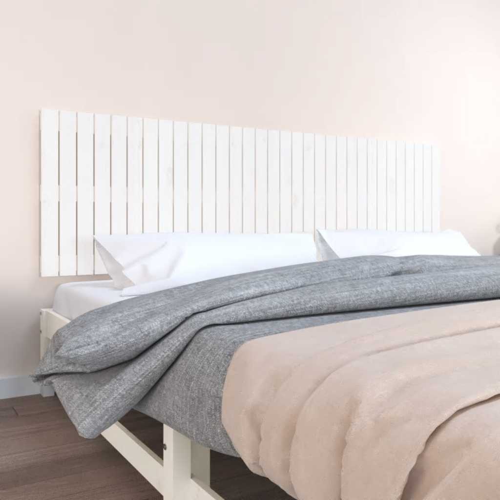 sengegavl 204x3x60 cm massivt fyrretræ hvid