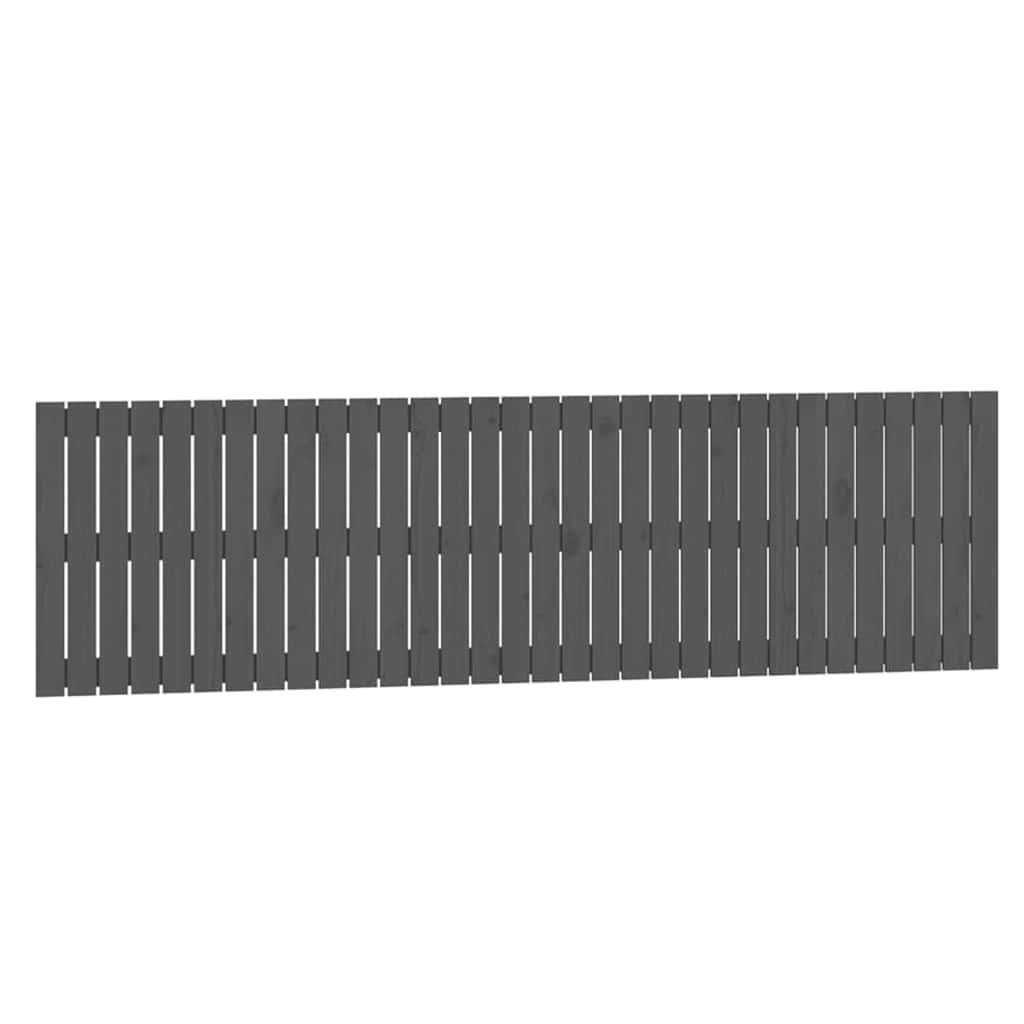 sengegavl 204x3x60 cm massivt fyrretræ grå