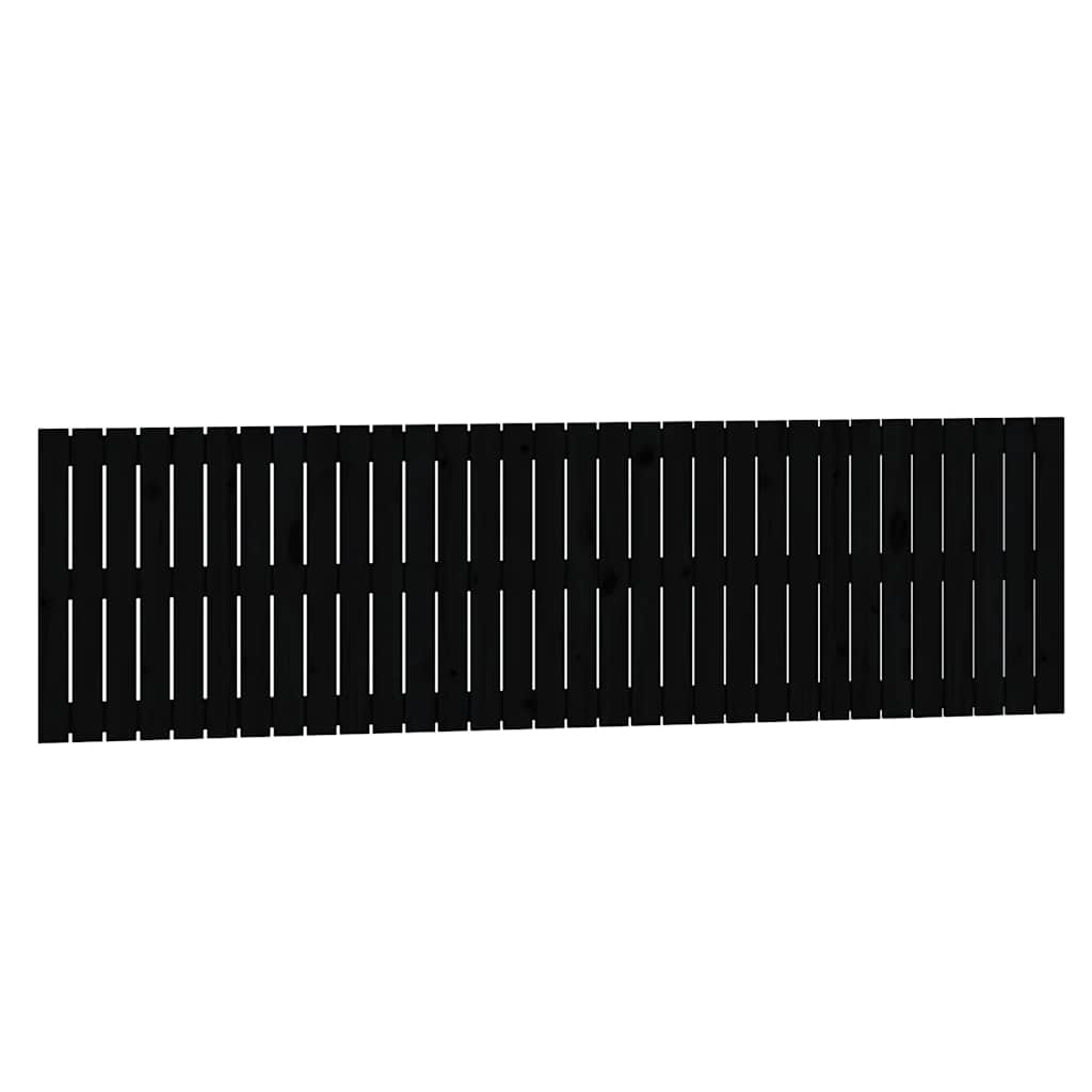 sengegavl 204x3x60 cm massivt fyrretræ sort