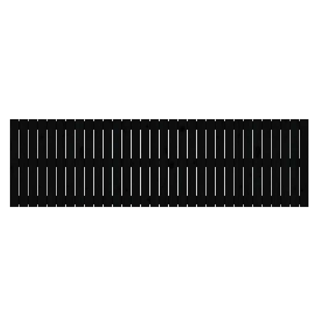 sengegavl 204x3x60 cm massivt fyrretræ sort